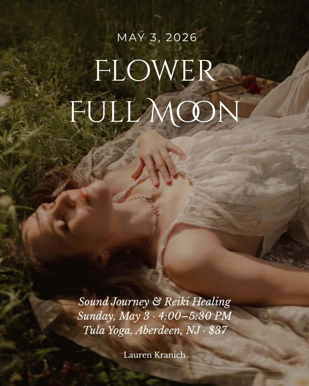 Join me Sunday, May 3 at 4pm @TulaYoga for a 90-minute sound journey under the Flower Full Moon.

The Flower Moon carries an energy of blossoming, abundance, and heart-centered growth, a perfect time to release, restore, and set intentions for what y
