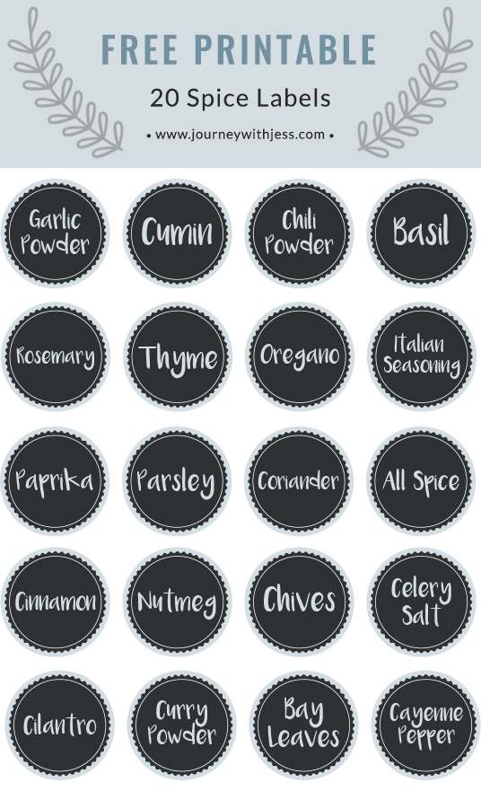 FREE PRINTABLE - 20 Spice Labels for Pantry Organization — Journey With  Jess