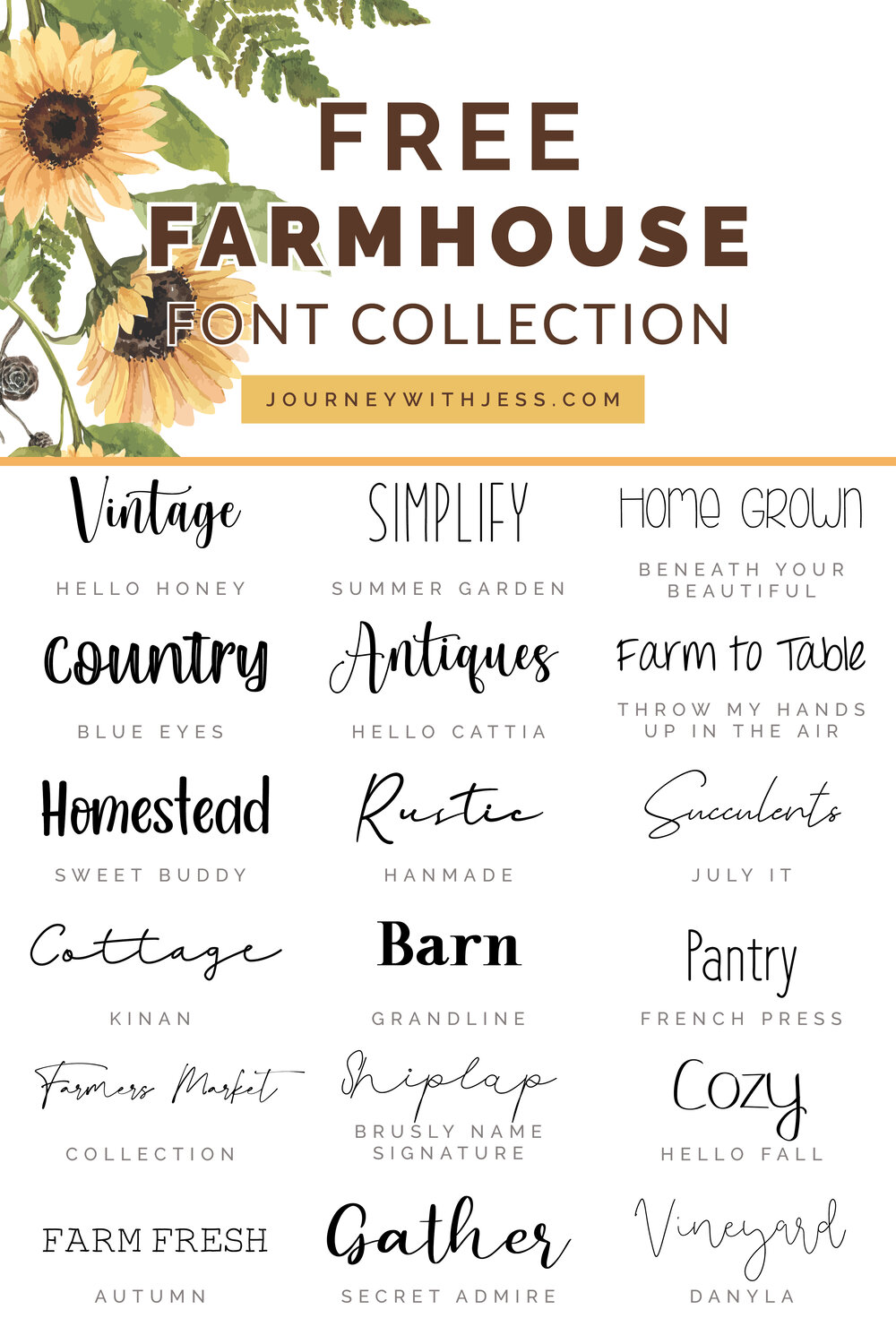 Download Free Font Collection Farmhouse Journey With Jess Inspiration For Your Creative Side