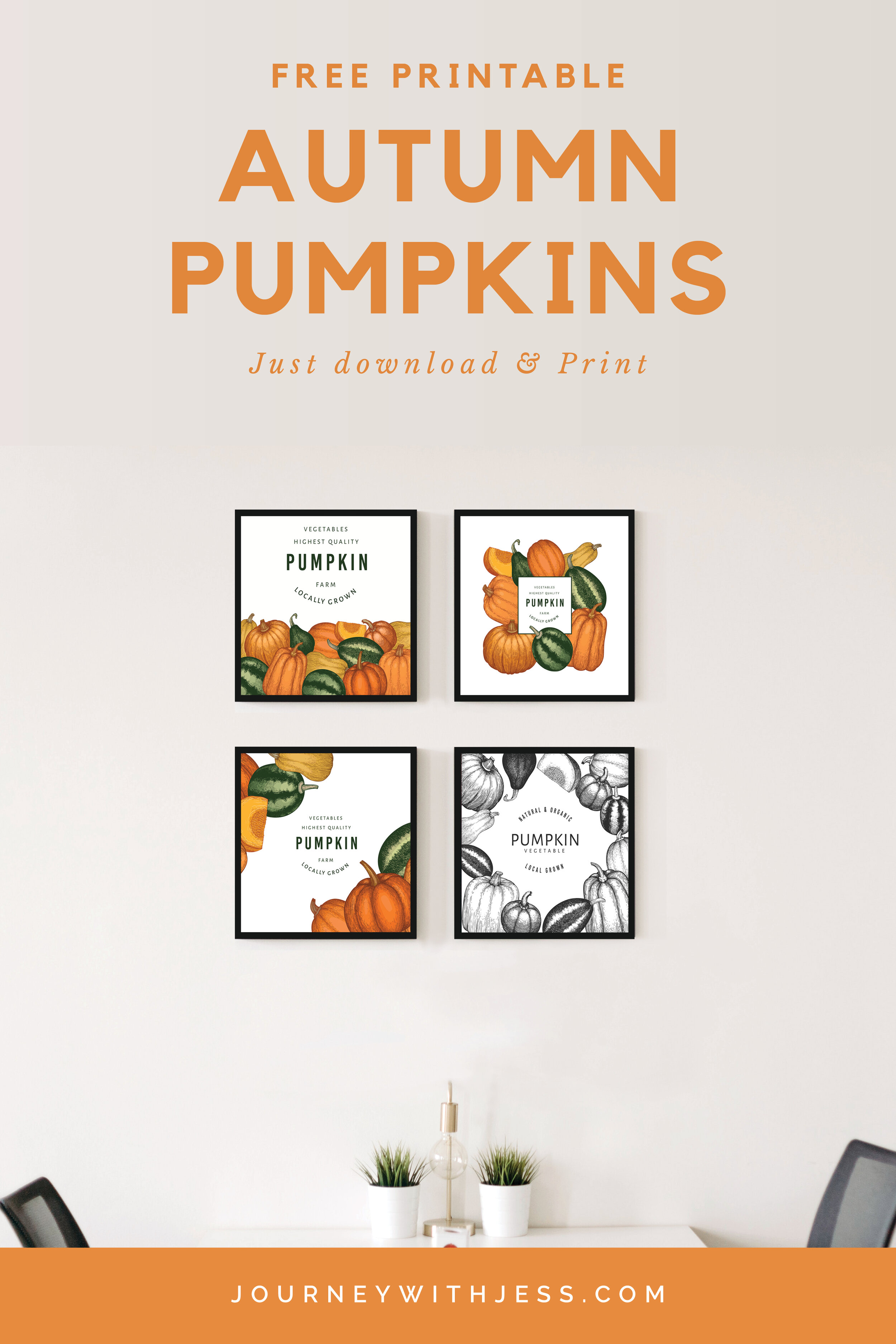 4 Free Autumn Pumpkin Printable Set