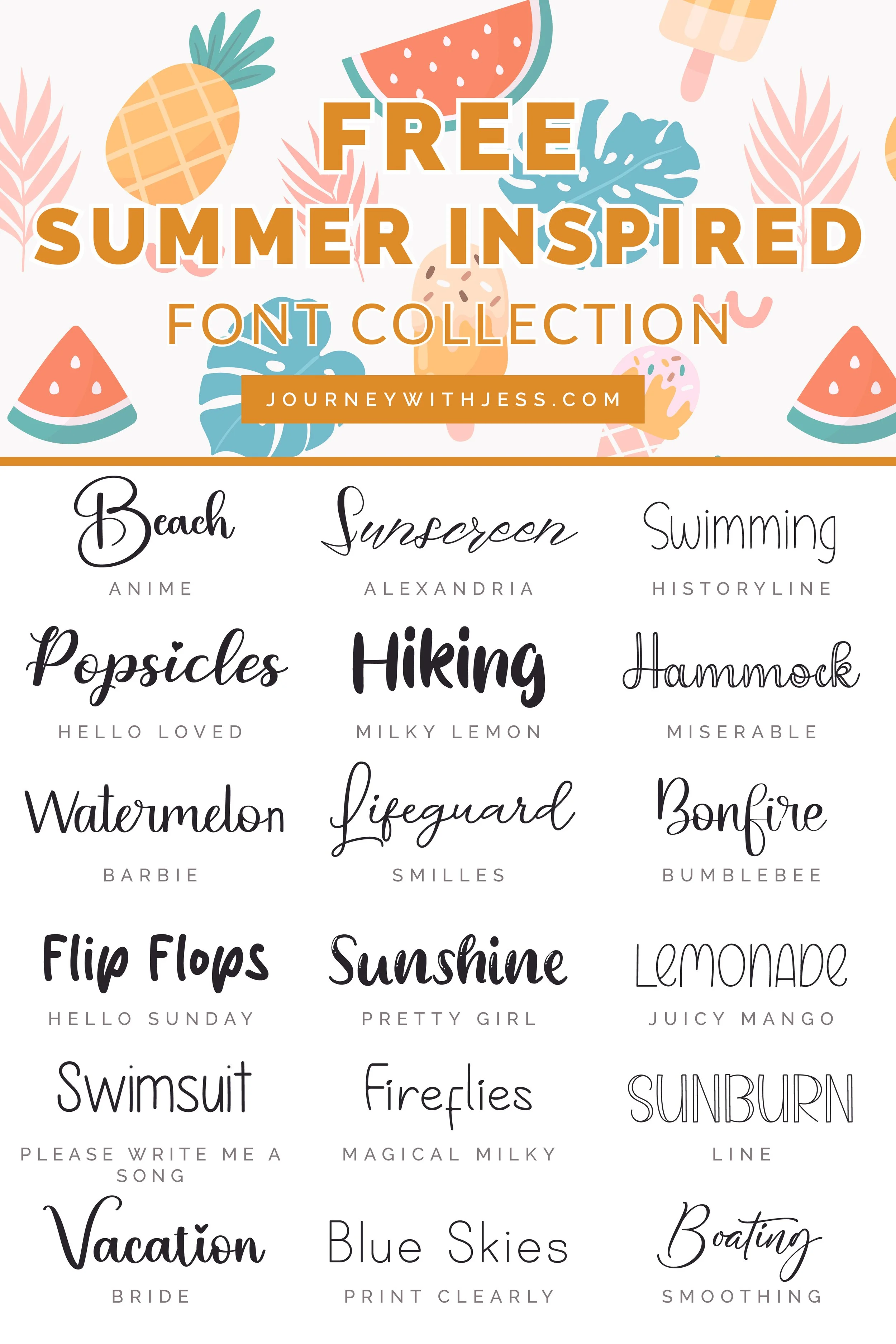 Free Font Collection: Summer Inspired Fonts