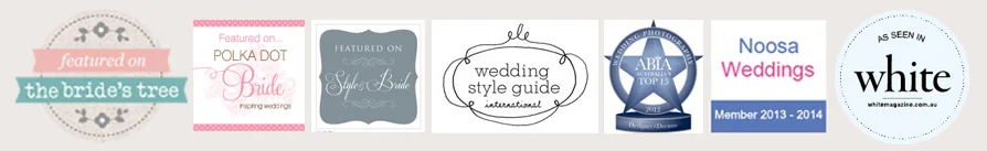 Lindy Yewen Photography has featured on The Brides Tree, Polkadot Bride, Style & Bride, Wedding Style Guide, ABIA, Noosa Wedding Org, White Magazine, Hello May.