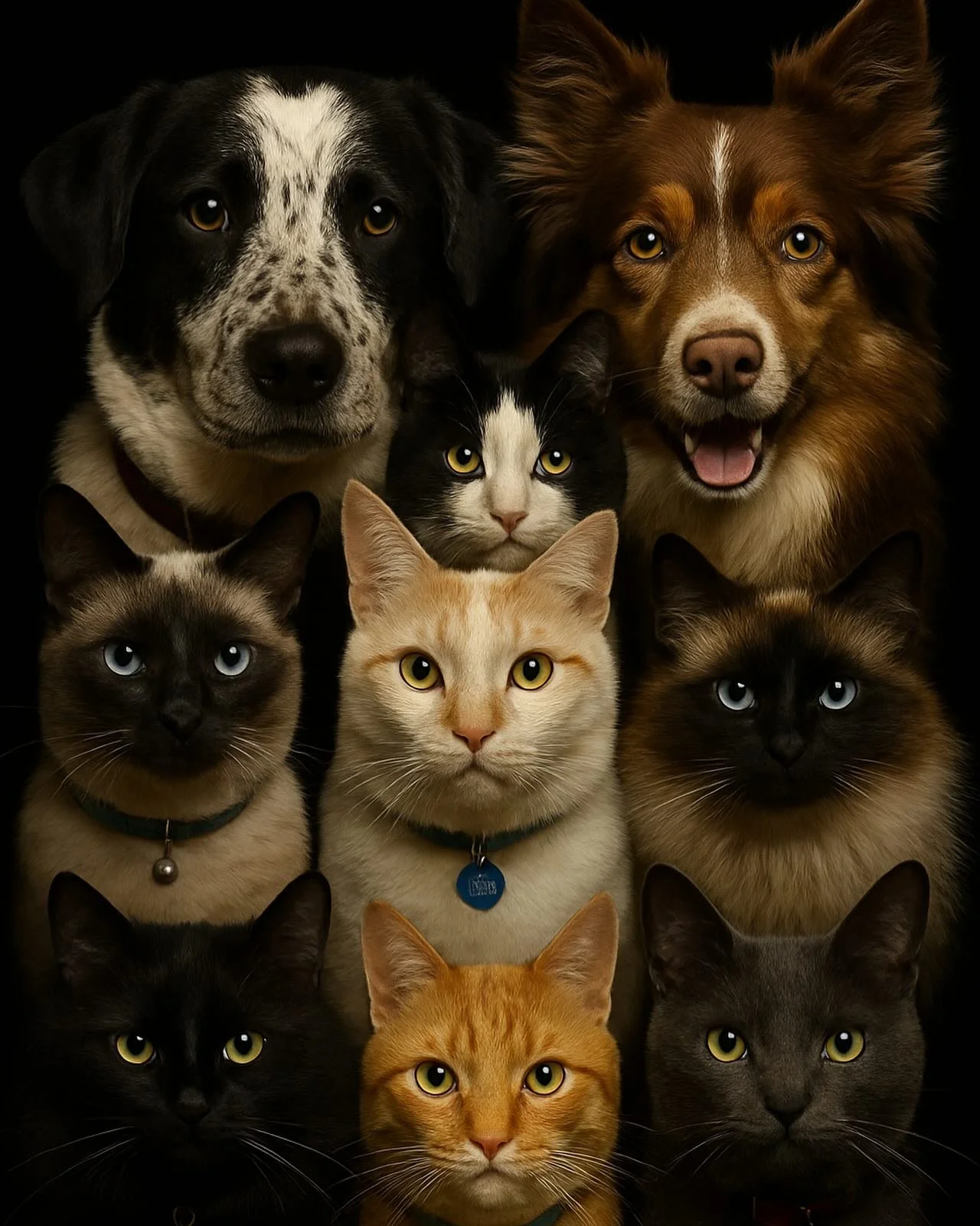 Family portrait 💝 So many cats and dogs looking for homes. Foster to save lives ❤️&zwj;🩹
Winnie, Soul, Ivy, Ari, Alby, Remy,
River, Rueben and Nova.