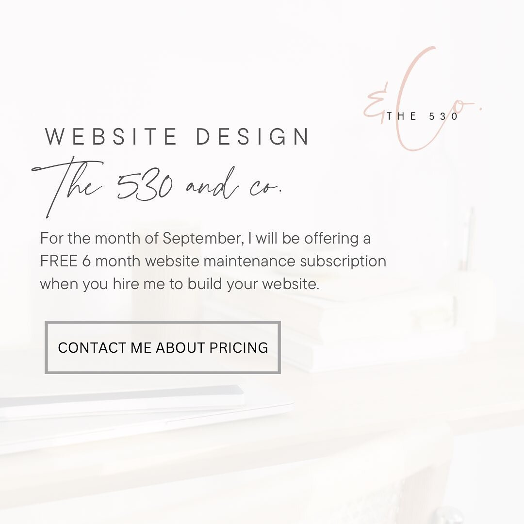 Well hello amazing opportunity to avoid breaking the bank when you need a website built&hellip; 

I&rsquo;m having an amazing deal right now! With your purchase of a website design, you&rsquo;ll get 6 months of website maintenance! Message me for pri