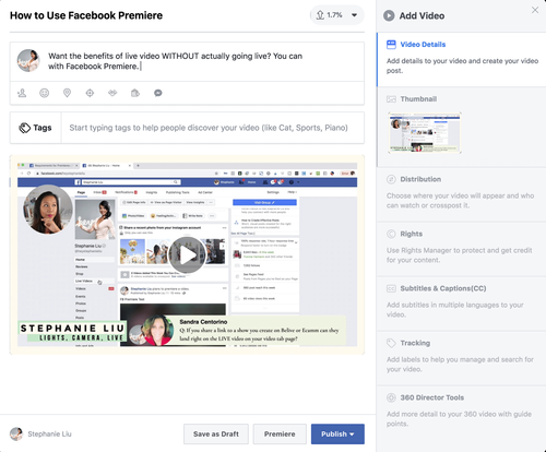 How To Use Facebook Premiere The Ultimate Guide Lights Camera Live It is unclear how facebook handles the video you uploaded but if your video is corrupt, servers once it is posted; how to use facebook premiere the