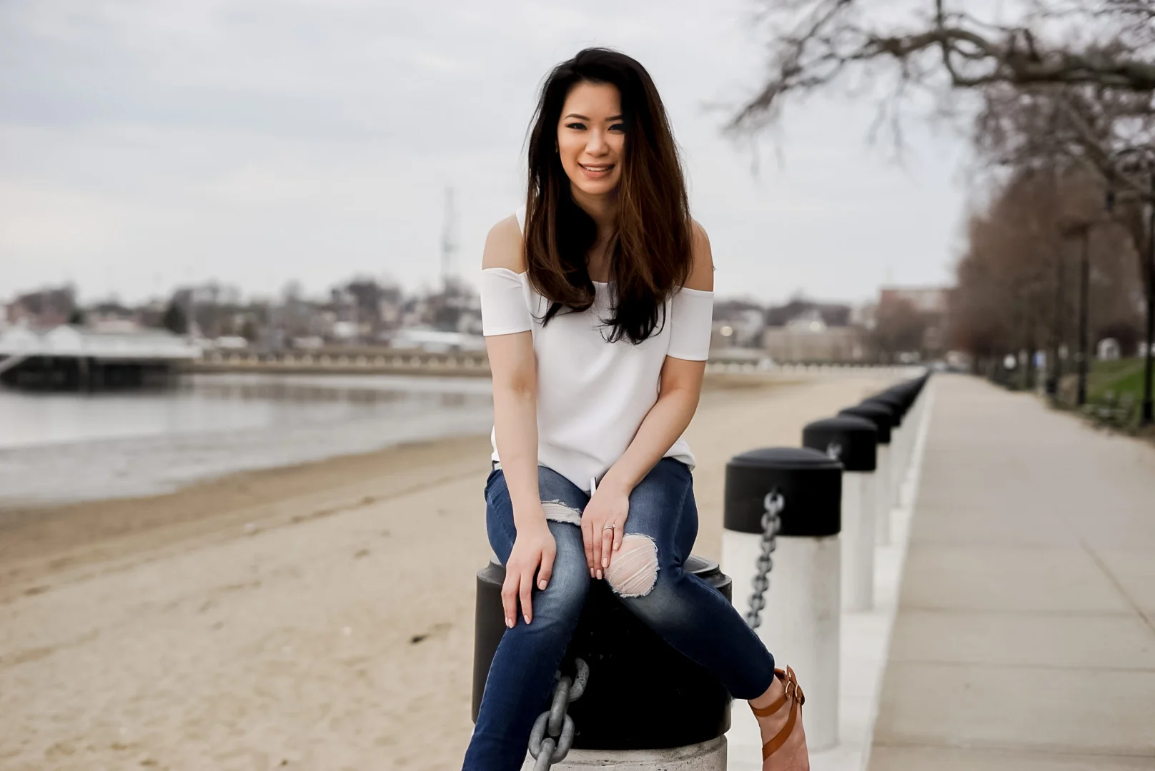 Casually Chic with Cooper & Ella Cold Shoulder Top: TheNinesBlog.com - A Boston Blog