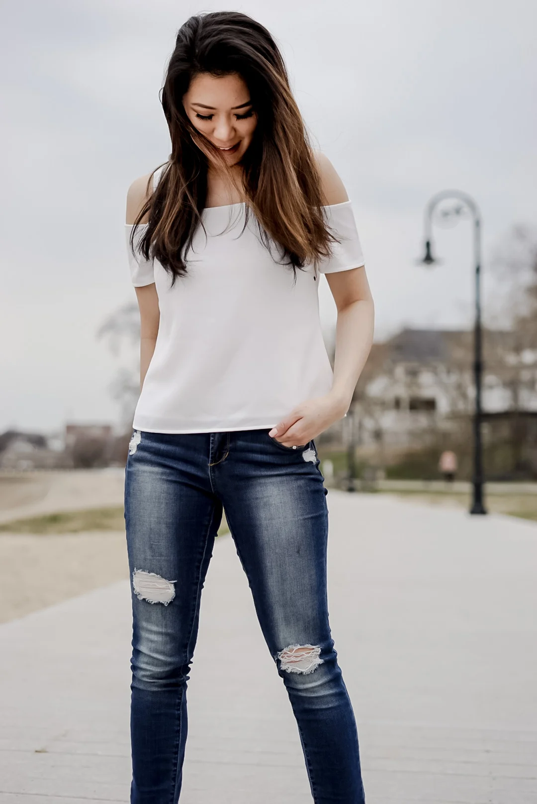 Casually Chic with Cooper & Ella Cold Shoulder Top: TheNinesBlog.com - A Boston Blog