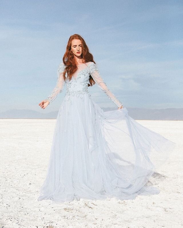 We are loving @_sweetbabyrae_ in this shoot! Her gorgeous red hair pops so well with the blues in the &quot;Something Blue&quot; gown!⠀⠀⠀⠀⠀⠀⠀⠀⠀
Photo: @evelynslavaphotography⠀⠀⠀⠀⠀⠀⠀⠀⠀
MUA: @torifaceplant