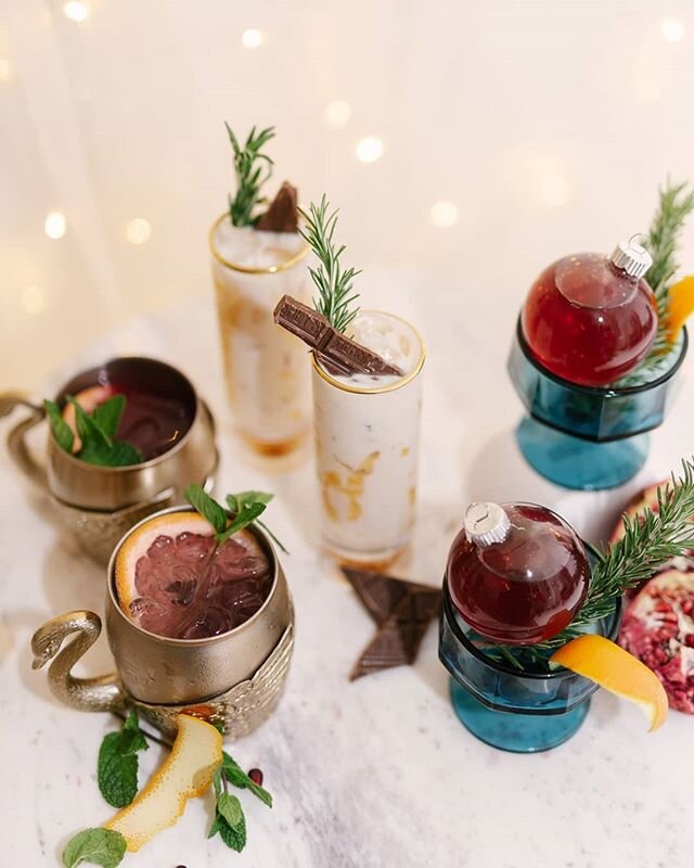 If I ever stop designing dresses, it may be for designing dishes or cocktails. We had a Christmas cocktail party in our shop, and these drinks were my favorite part other than the friends, so we included the recipes in our party blog post! Cheers and
