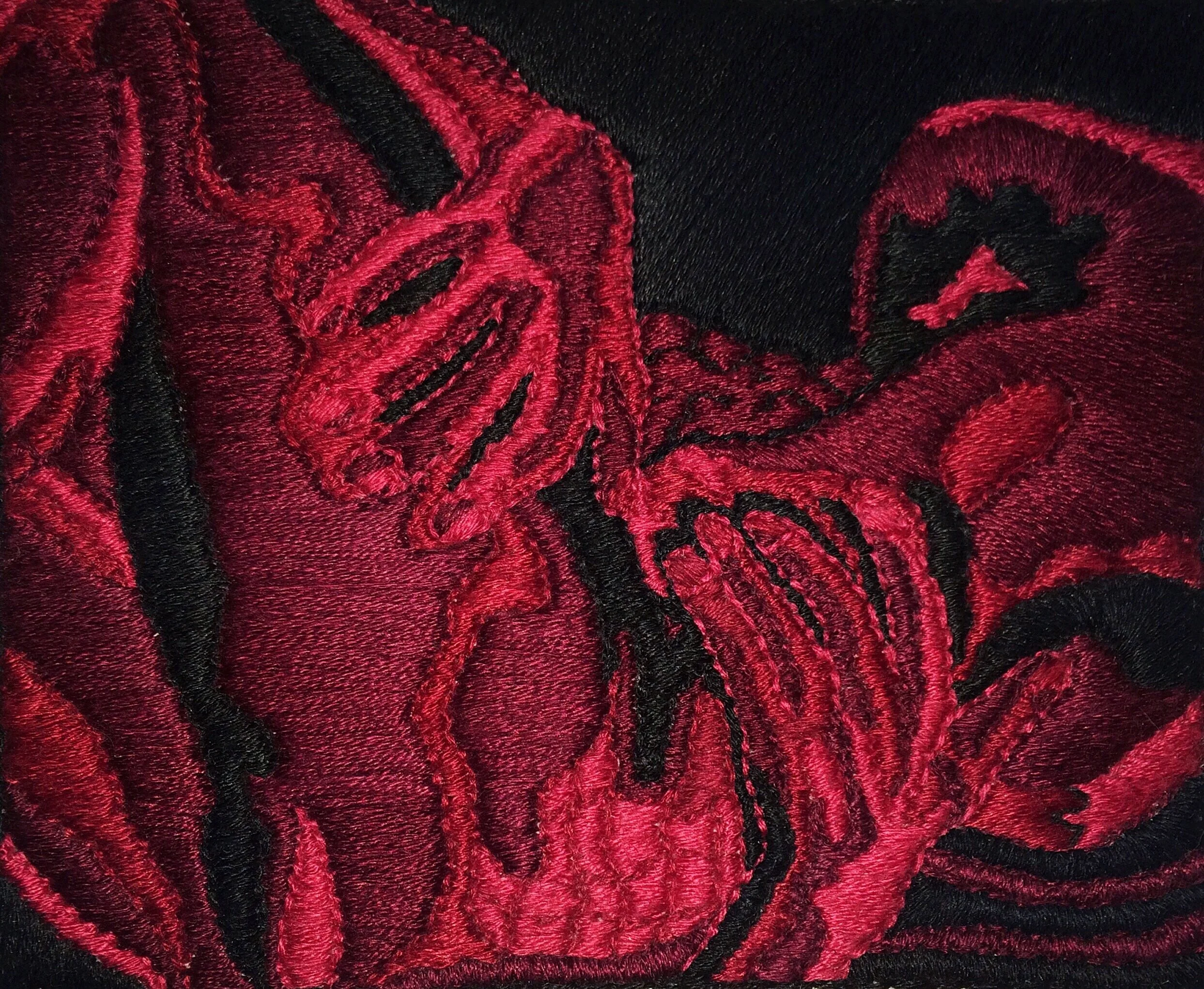 fall forever (fear of men study), 2016 | embroidery on evenweave