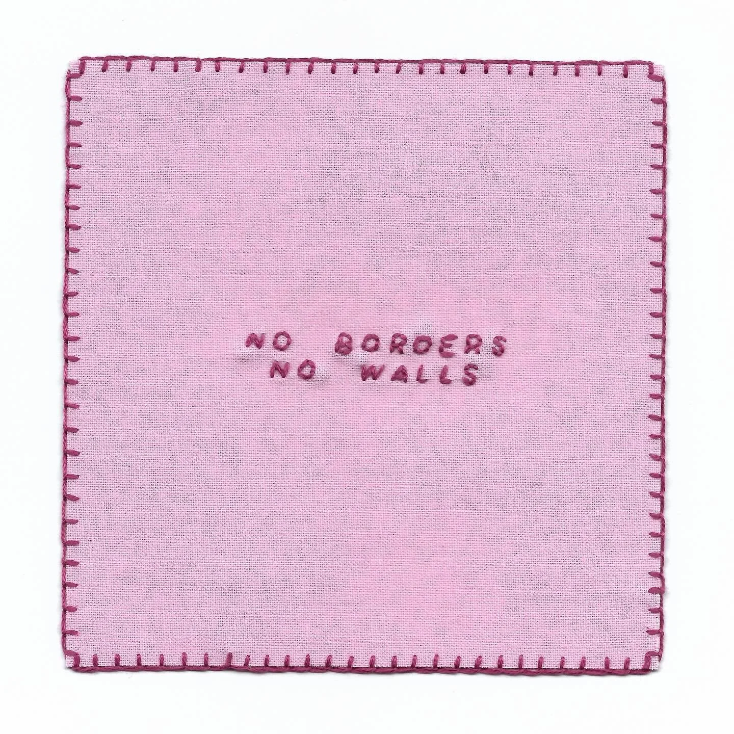 NO BORDERS, NO WALLS /
PEOPLE NOT PRISONS

more patches from the solo craftivist project I started in October 2023. all of the patches I&rsquo;ve made for this series are stitched and finished by hand.

the above sentiments are meant as much for 🍉 a