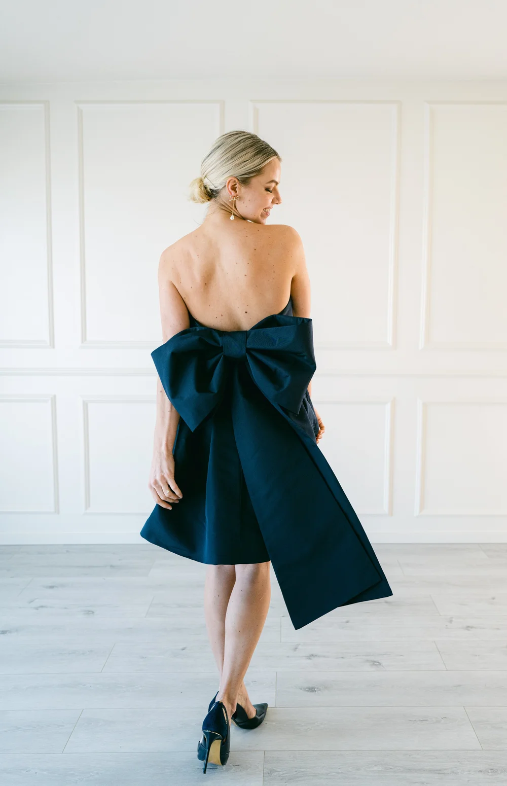 navy and white evening dress Navy Starry Tulle Wedding Dress