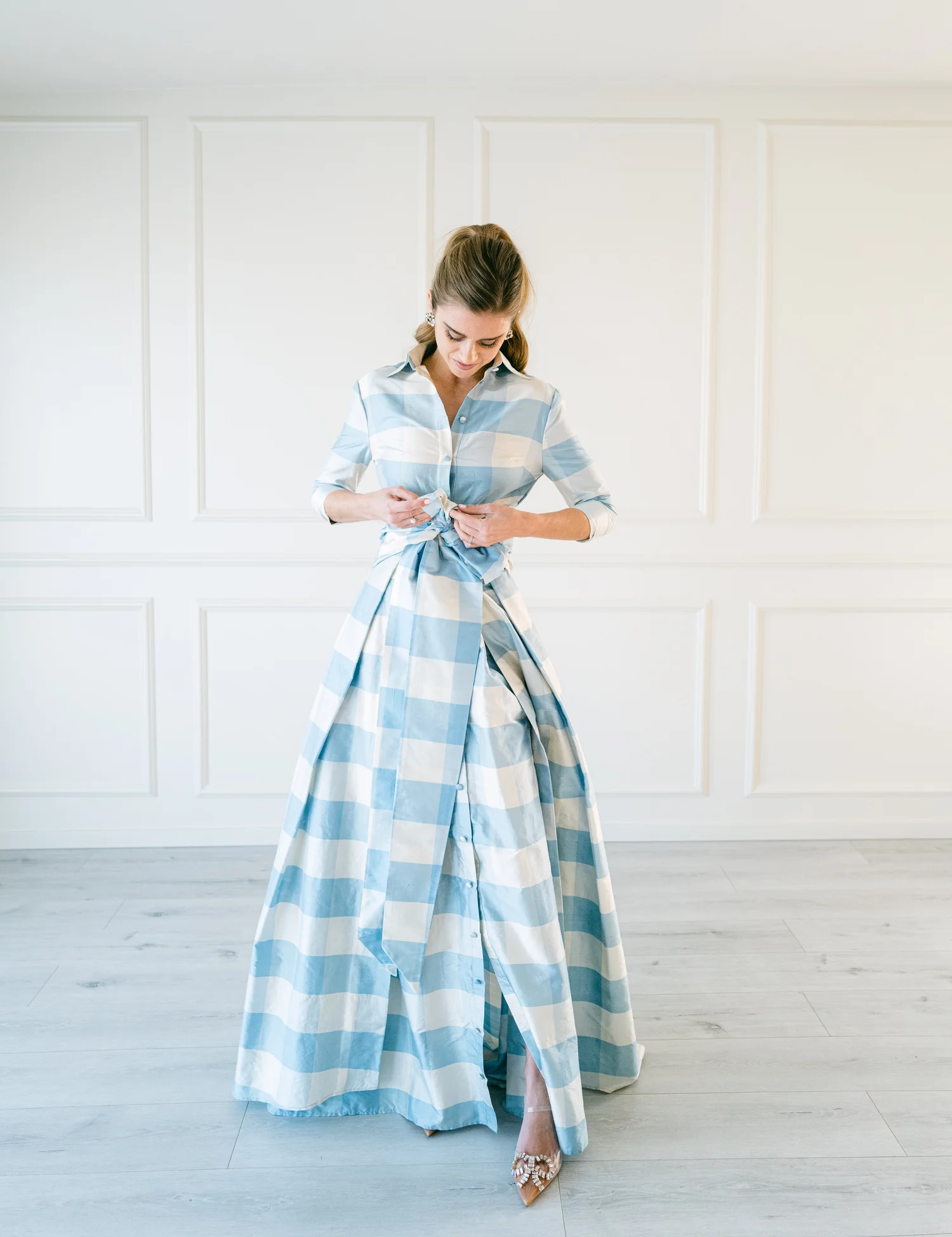 blue checks dress Blue Check Cotton Shirt Dress DIMPLE DESIGN STUDIO