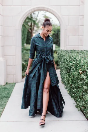 Effortlessly Elegant Gown - Black Watch Tartan Luciana Emilia Effortlessly Elegant Gown - Black Watch Tartan Luciana Emilia