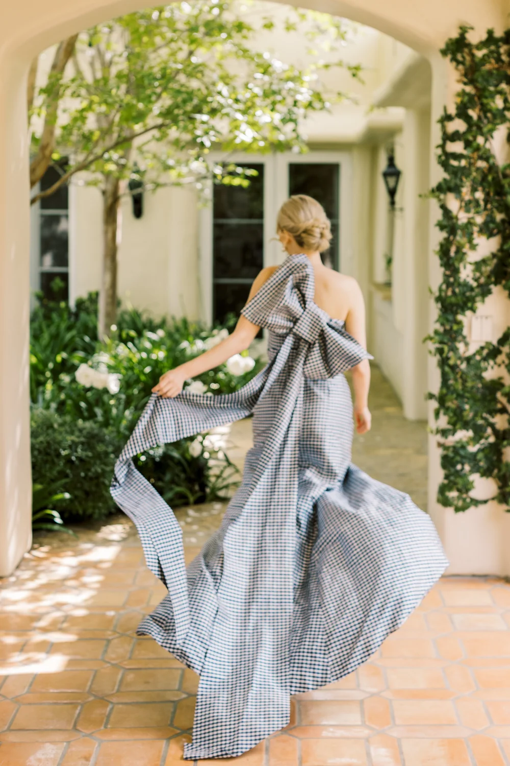 green emerald velvet dress Tilly Gingham Off The Shoulder Prom Dress – The Pretty Dress Company main image 1