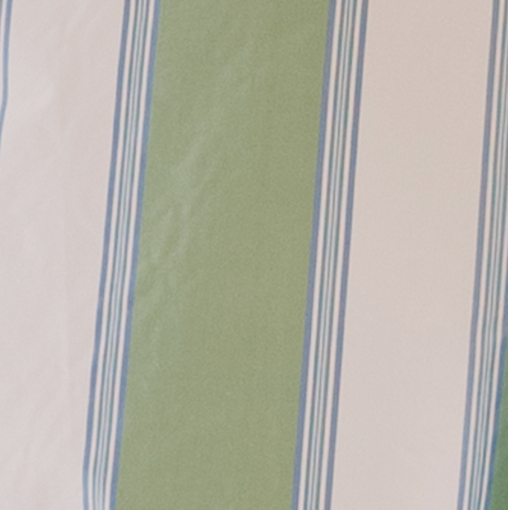 Green Stripe Silk Taffeta