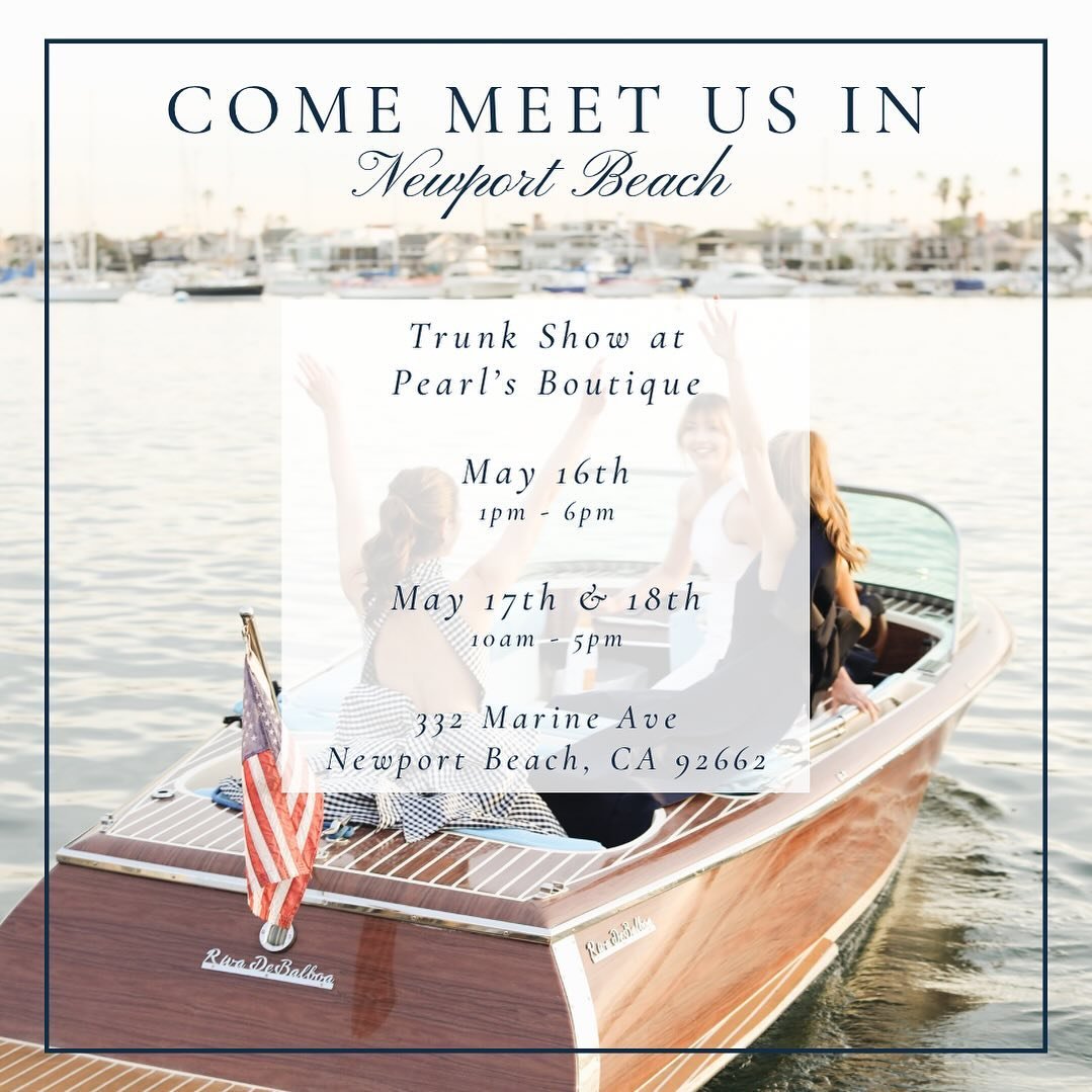 YOU&rsquo;RE INVITED! We are hosting a trunk show in Newport Beach at @pearls_ltd

May 16th
1pm - 6pm

May 17th &amp; 18th
10am - 5pm

332 Marine Ave
Newport Beach, CA 92662

We hope to see you there! Xx #LucianaEmilia