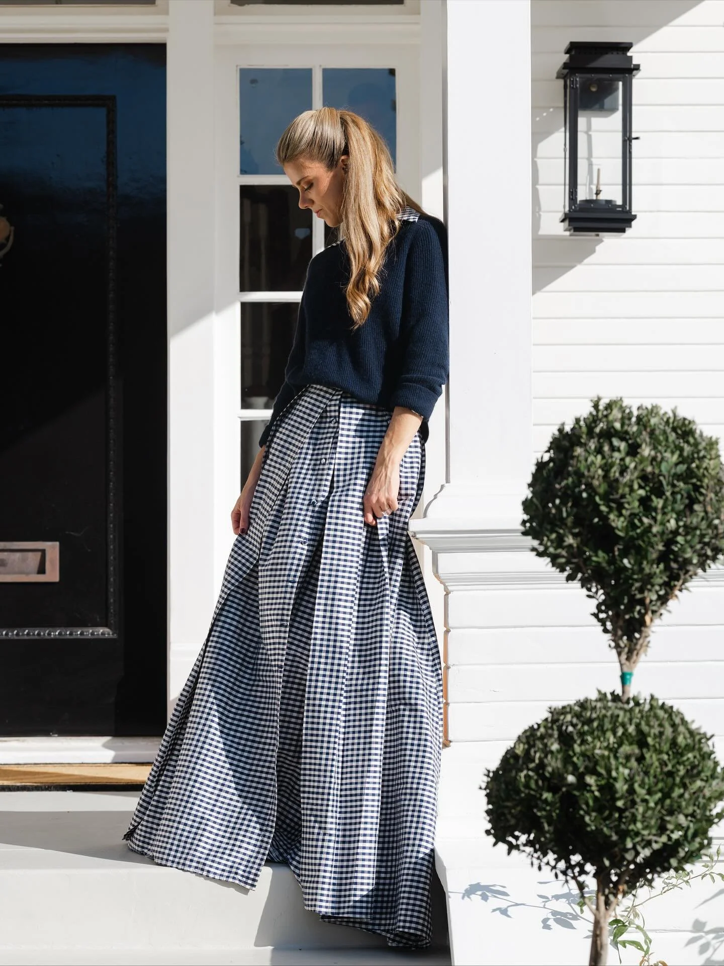 a layered look we&rsquo;re loving &mdash; LE classics topped with cashmere for a look that feels both effortless &amp; elevated. #LucianaEmilia