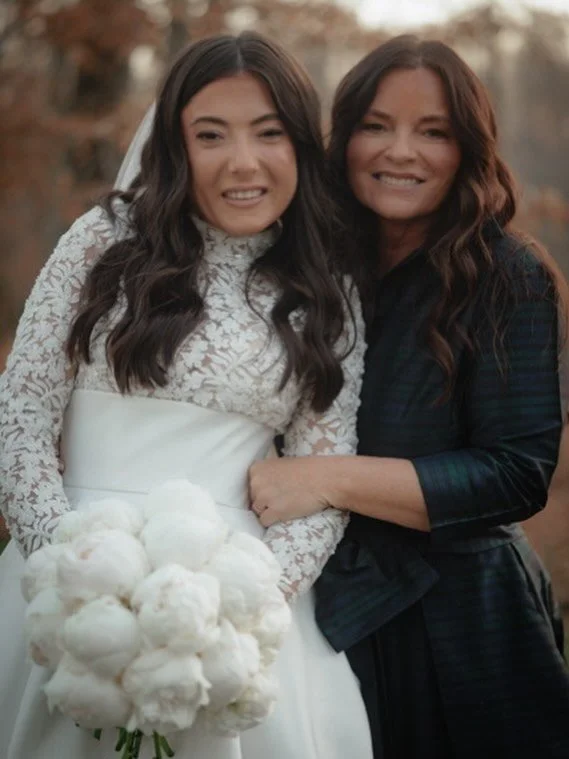 nothing more breathtaking than a winter wedding. the mother of the bride in our classic collar gown, finished in black watch tartan. simply stunning and oh-so perfect for the occasion! #LucianaEmilia