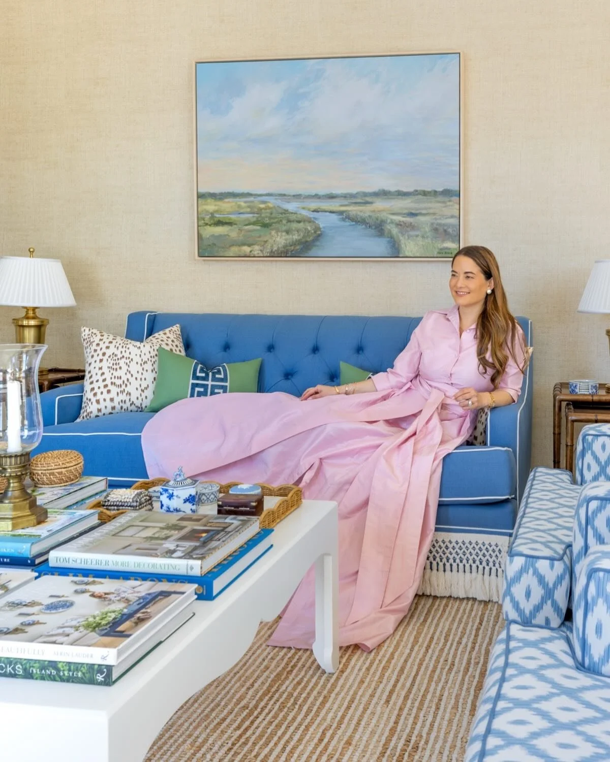 spring scene with @jenniferlake wearing our Effortlessly Elegant gown in &lsquo;perfect pink&rsquo;! #LucianaEmilia