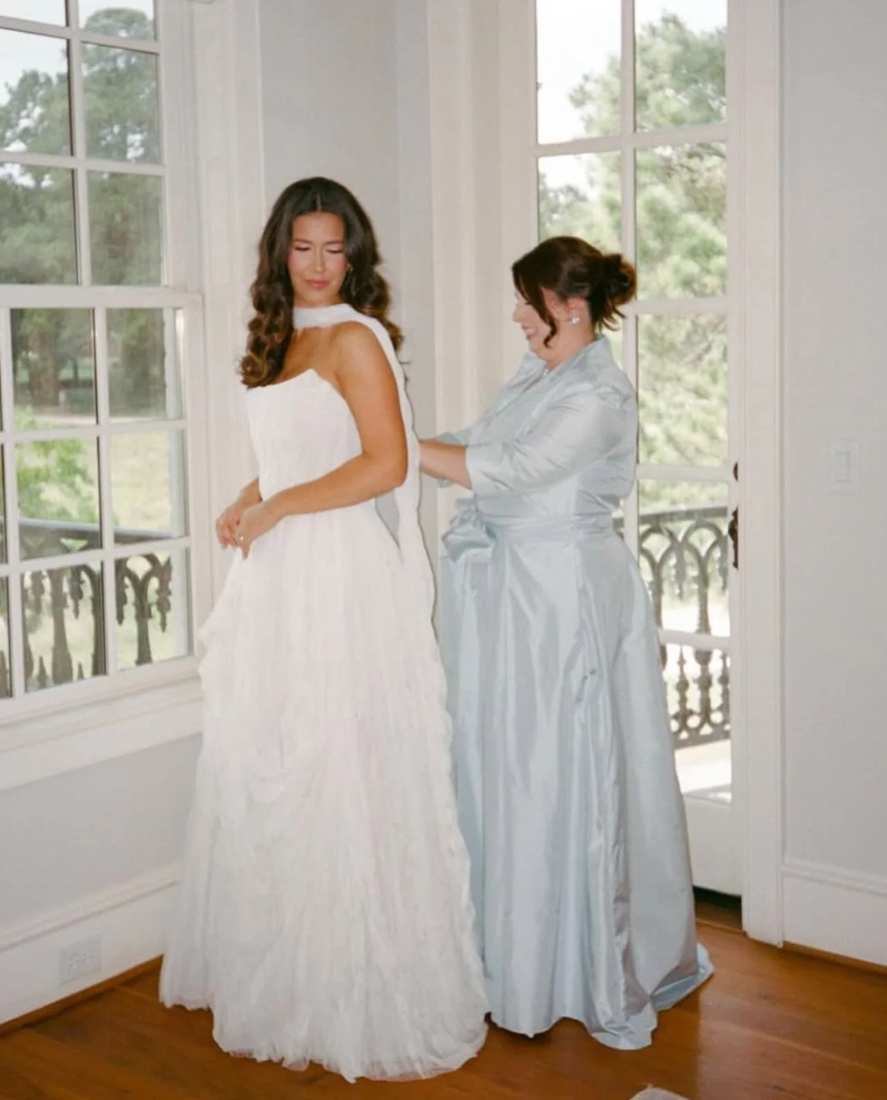 a timeless silhouette for the woman who was there for every special moment. mother-of-the-bride wearing our Effortlessly Elegant gown in Blushed blue&hellip; now back in stock to shop! xx #LucianaEmilia