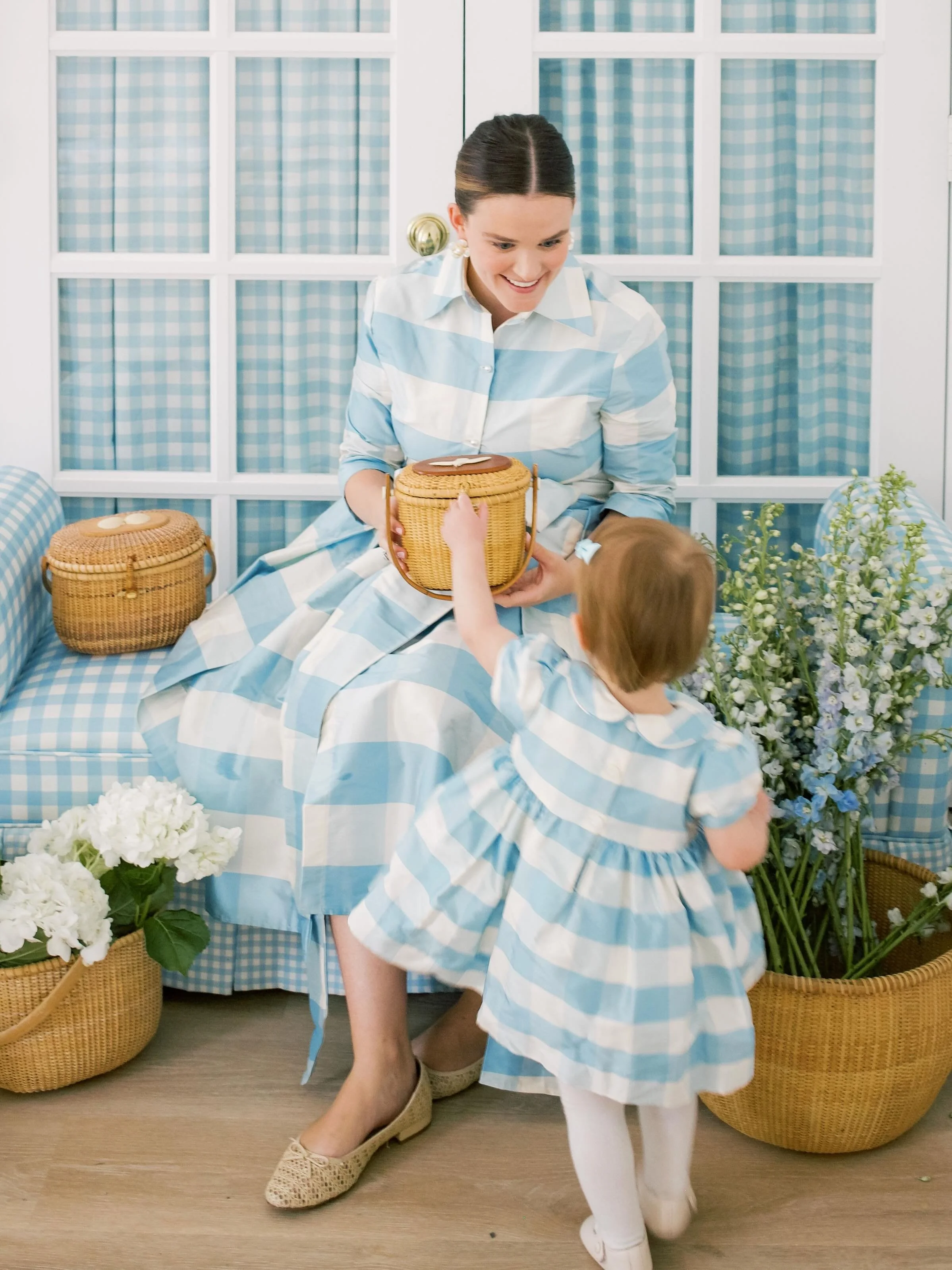 thank goodness for little girls &amp; gingham! is there anything more darling than this sweet matching moment? xx #LucianaEmilia