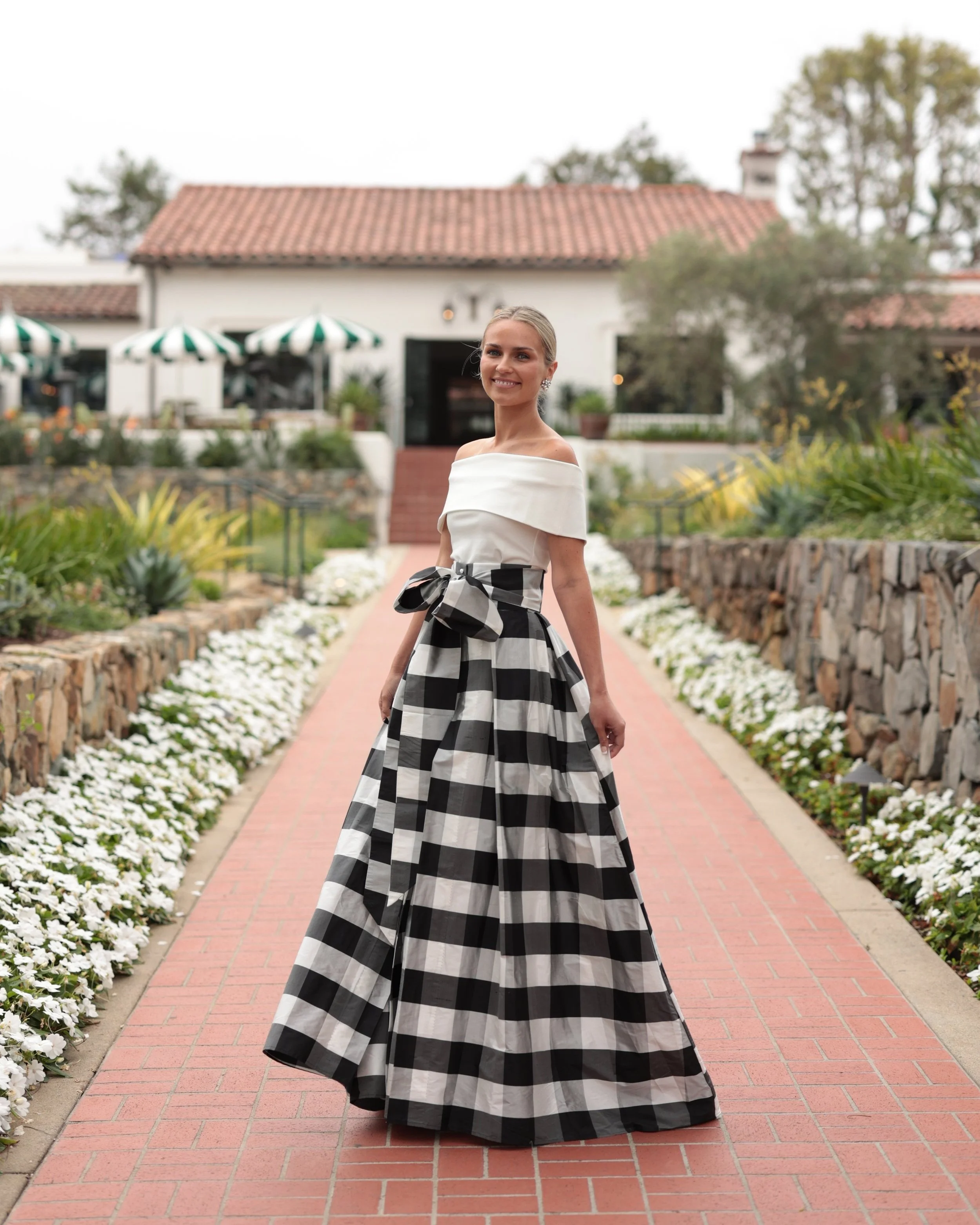 Socialite Skirt - Black & White Check