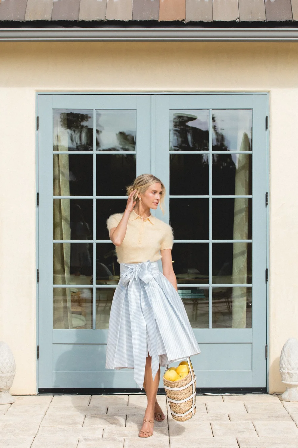 Knee-Length Skirt - Seaside Stripe  Luciana Emilia