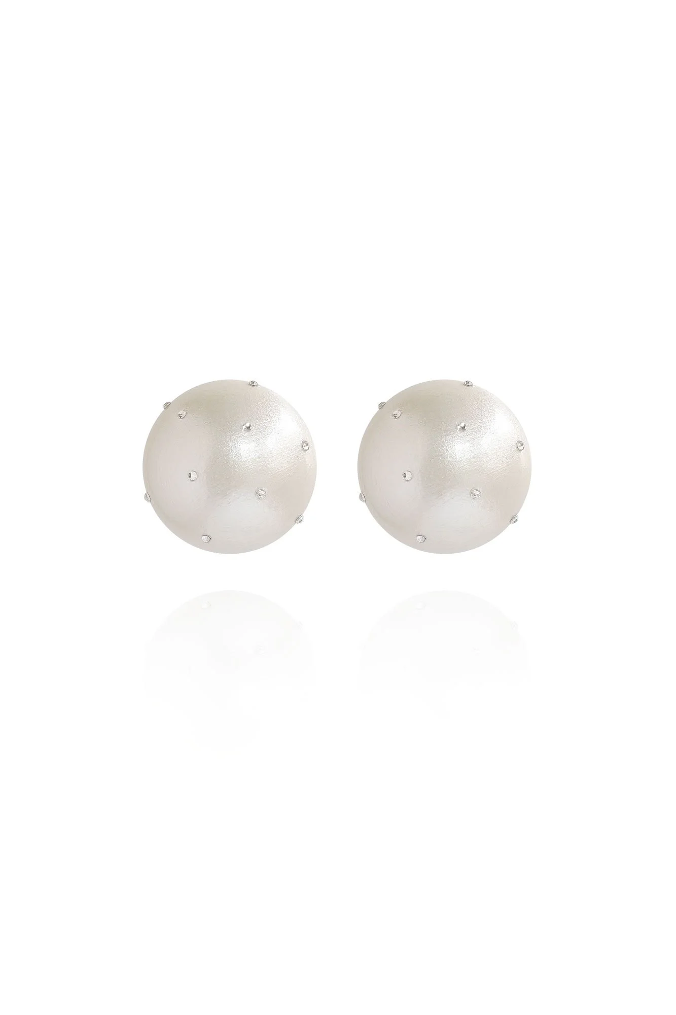 Gaia Crystal Earrings in White Heron