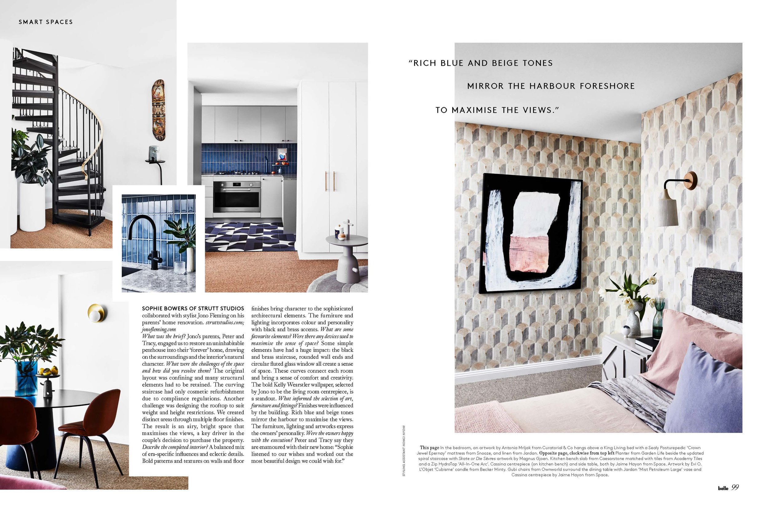 Belle Magazine Aug 2019 Strutt Studios Interior Design