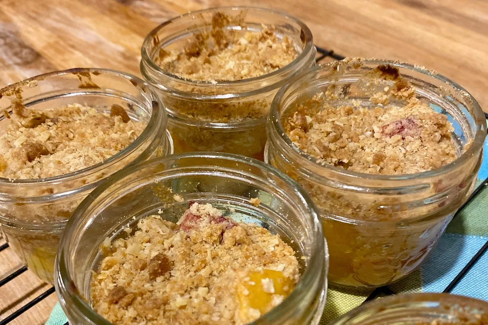 Mason Jar Peach Crisp — Supper Studio