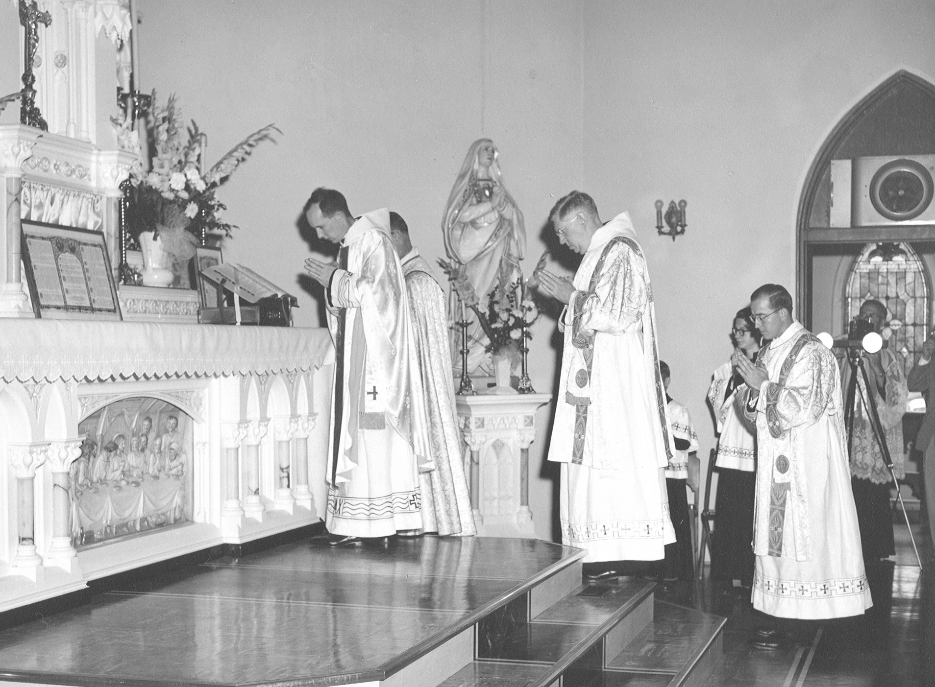 Fr. Albert Massman O.S.B. celebrates his first Mass at Our Lady of Lourdes. 
