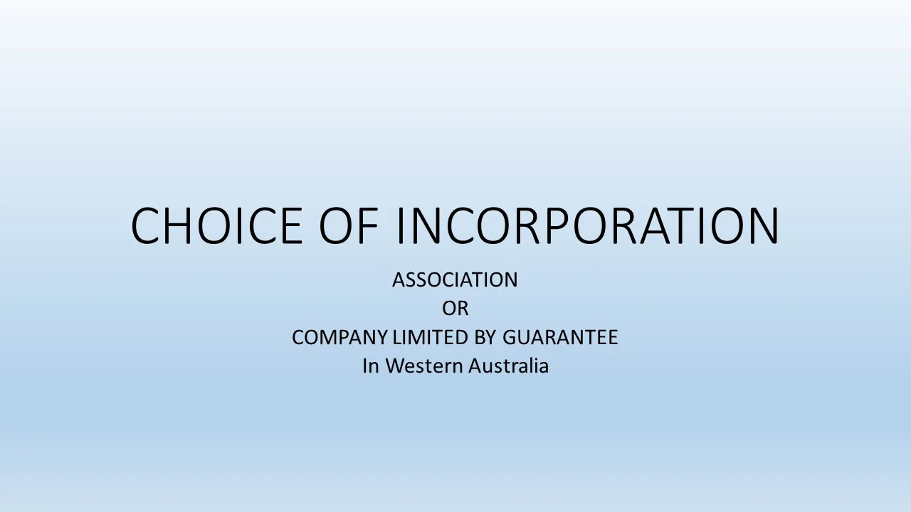 Choice of Incorporation Type