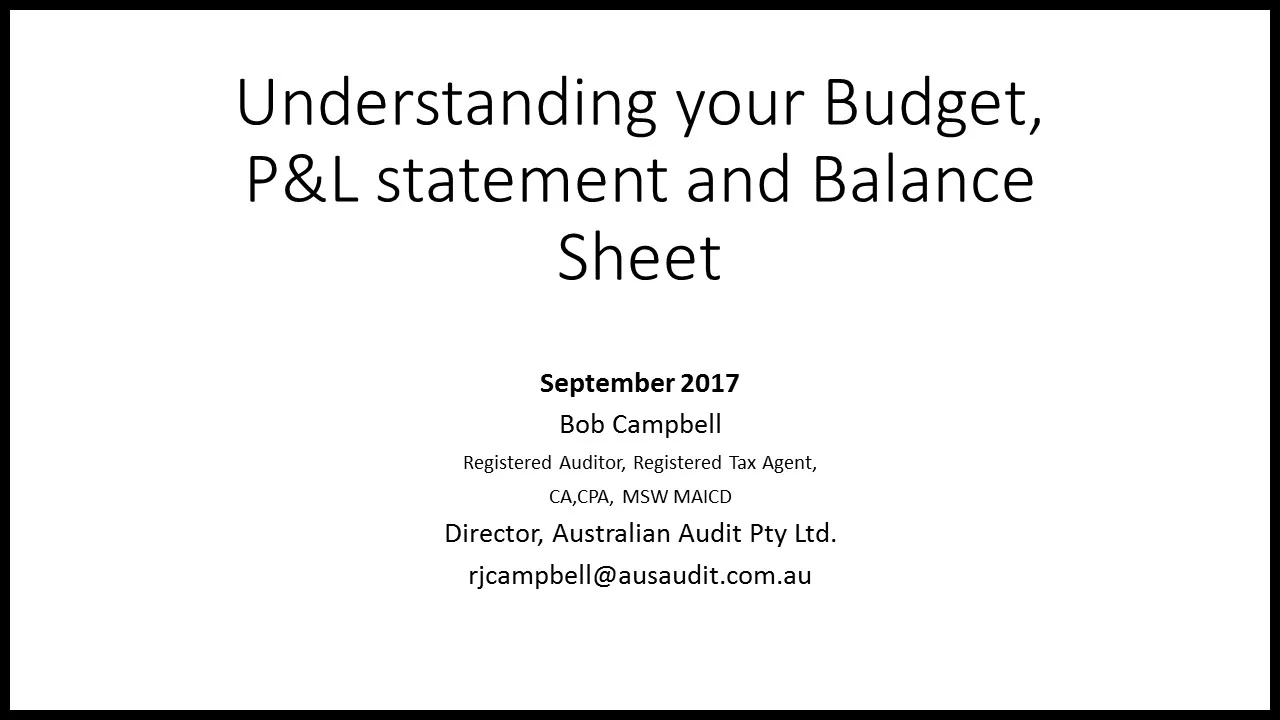 Understanding your Financial Statements