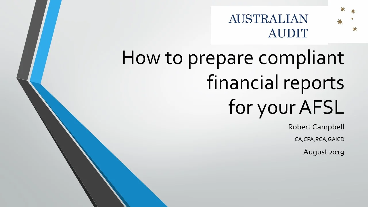 Financial Reporting for your AFSL