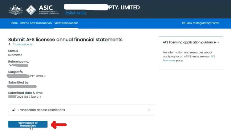 AFSL Annual Financials — Australian Audit