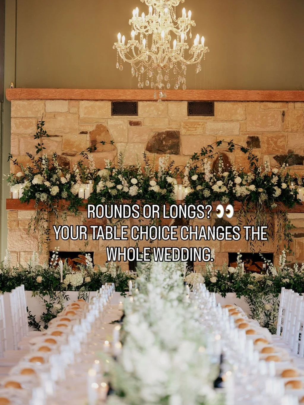 Rounds or longs? 🤍

Rounds give you room to move, mingle and actually get around to your guests wedding dress and all.
Longs? They&rsquo;re dramatic, modern and seriously cool.

Our pick? One long down the centre, rounds either side. Best of both wo
