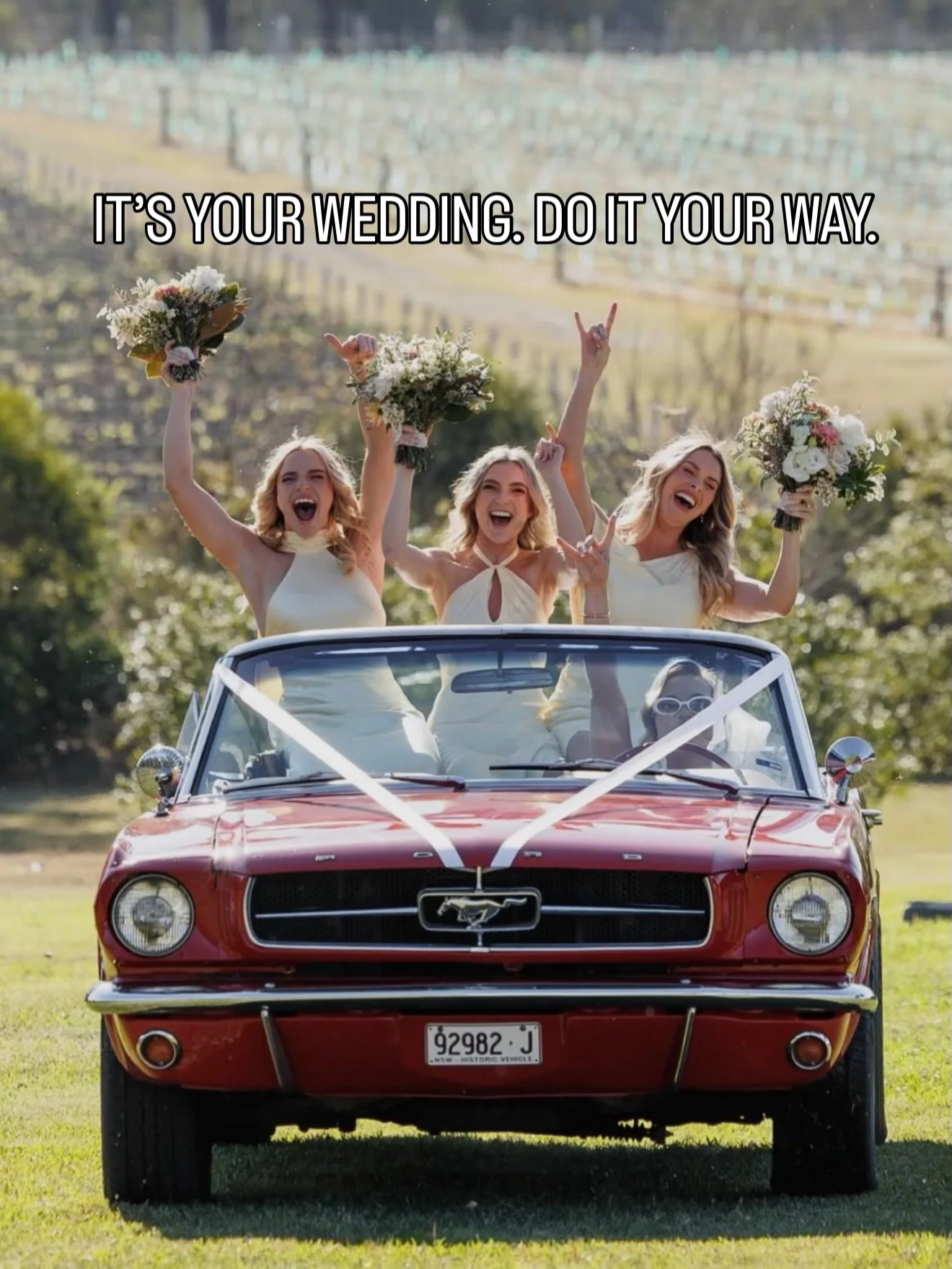Cassidy wasn&rsquo;t waiting around for a ride to the chapel she jumped behind the wheel, grabbed her girls and drove straight through the vines towards those chapel windows. Music up, bouquets in the air and the BEST energy ever🔥❤️❤️❤️

We absolute