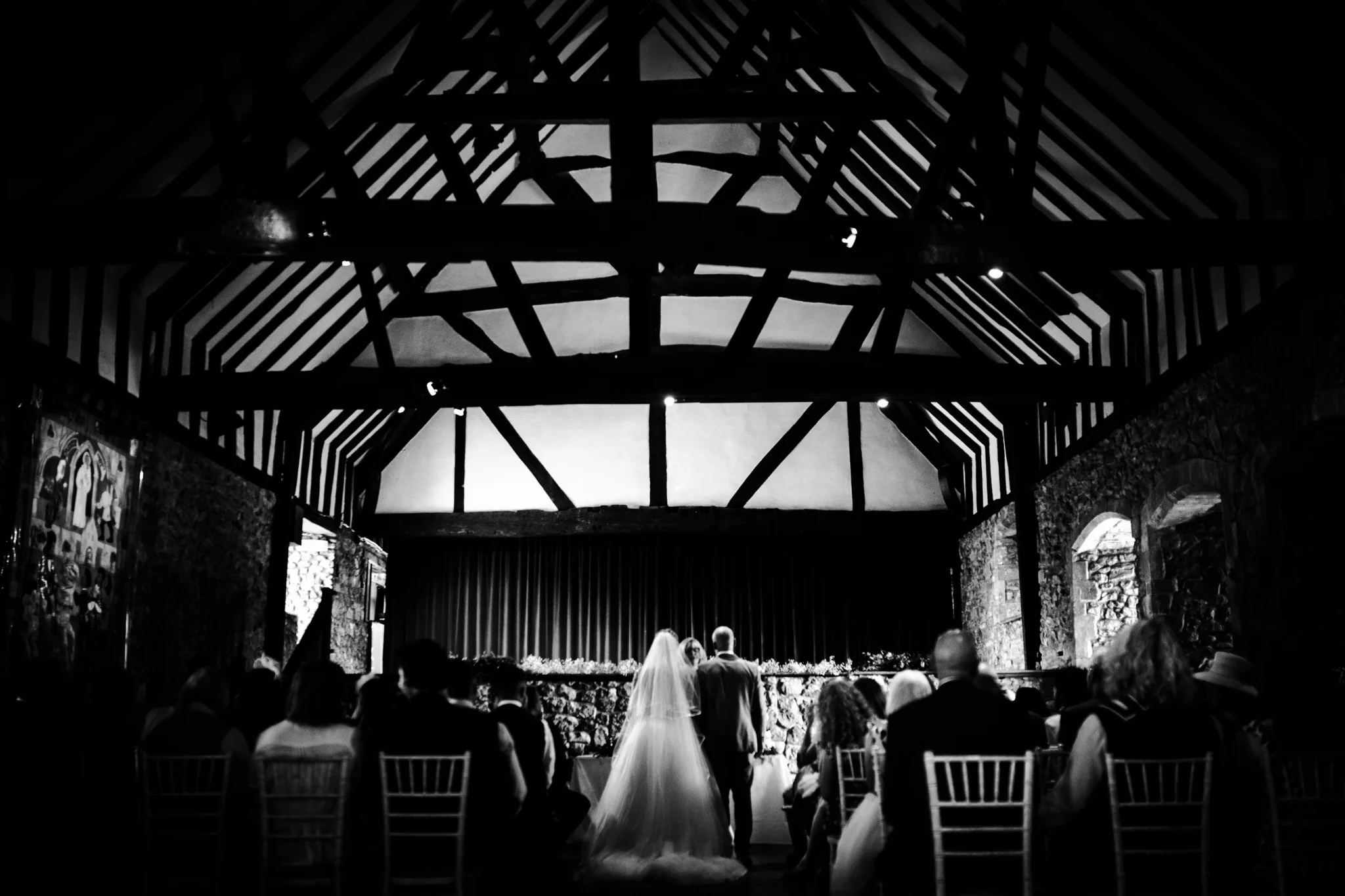 Detail of a tudor style wedding venue