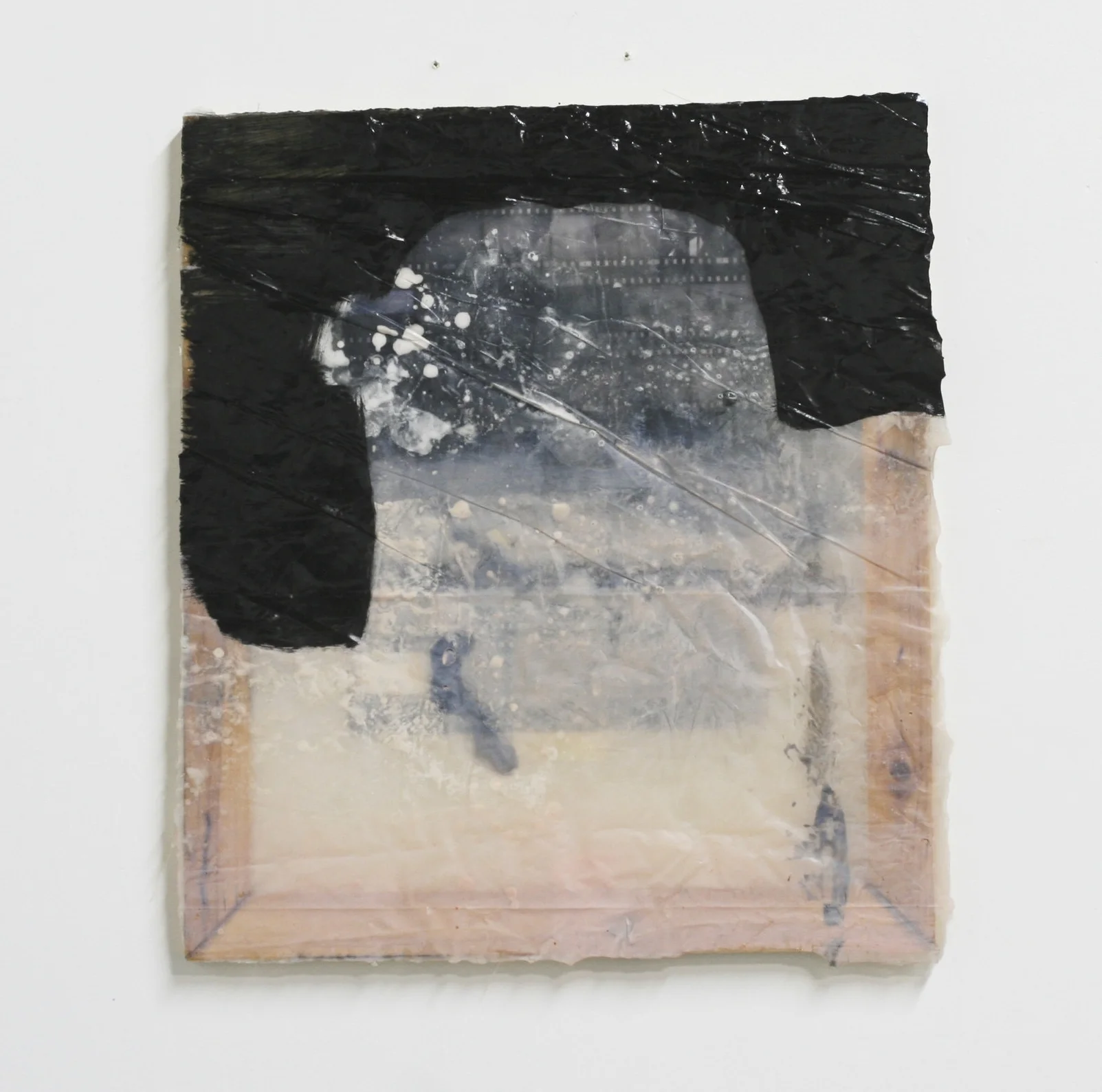 Missing, 2016 oil, resin, contact sheet 18 x 16"
