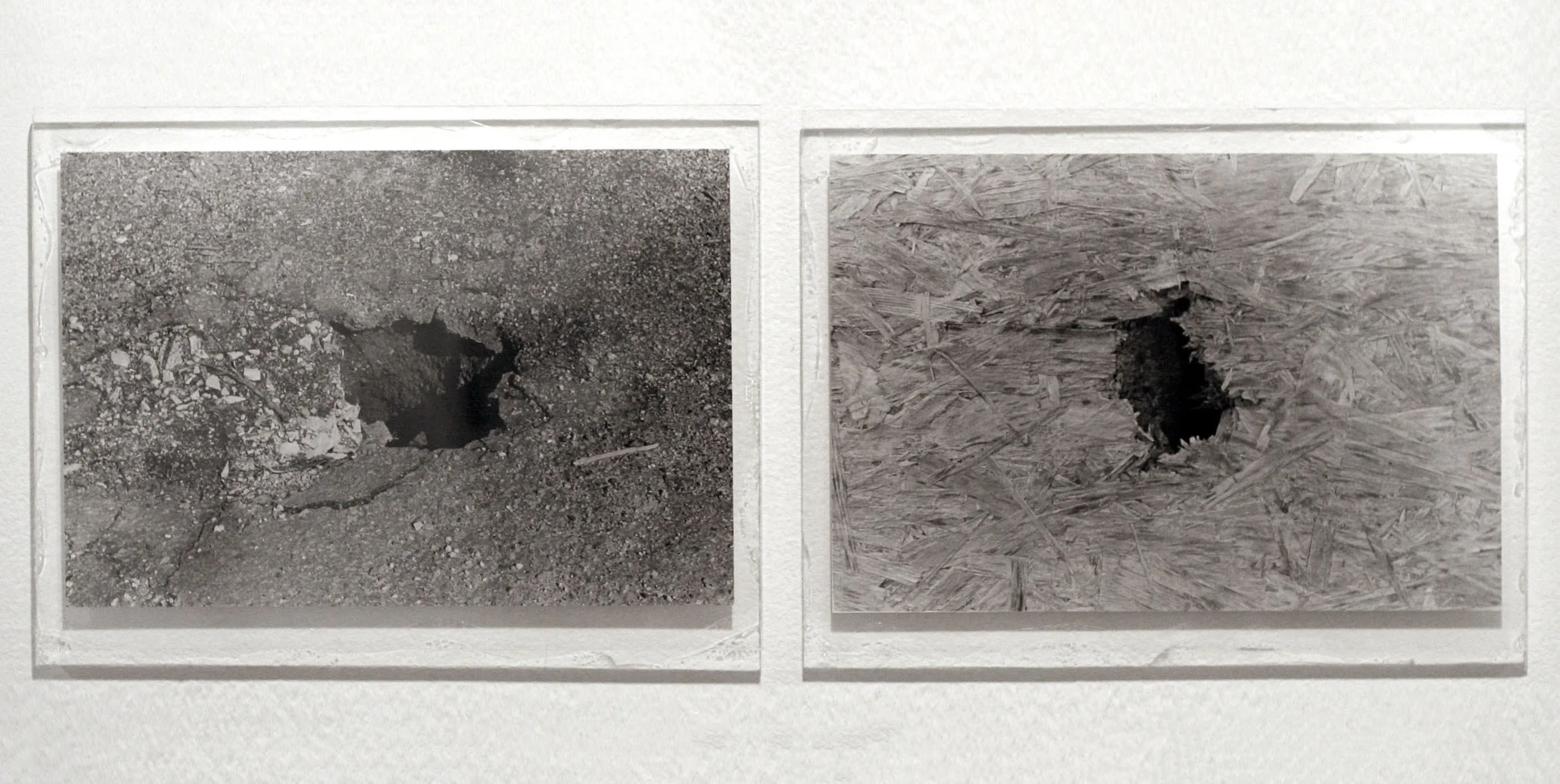 Holes, 2011 silver gelatin prints, plexi glas 24 x 9”