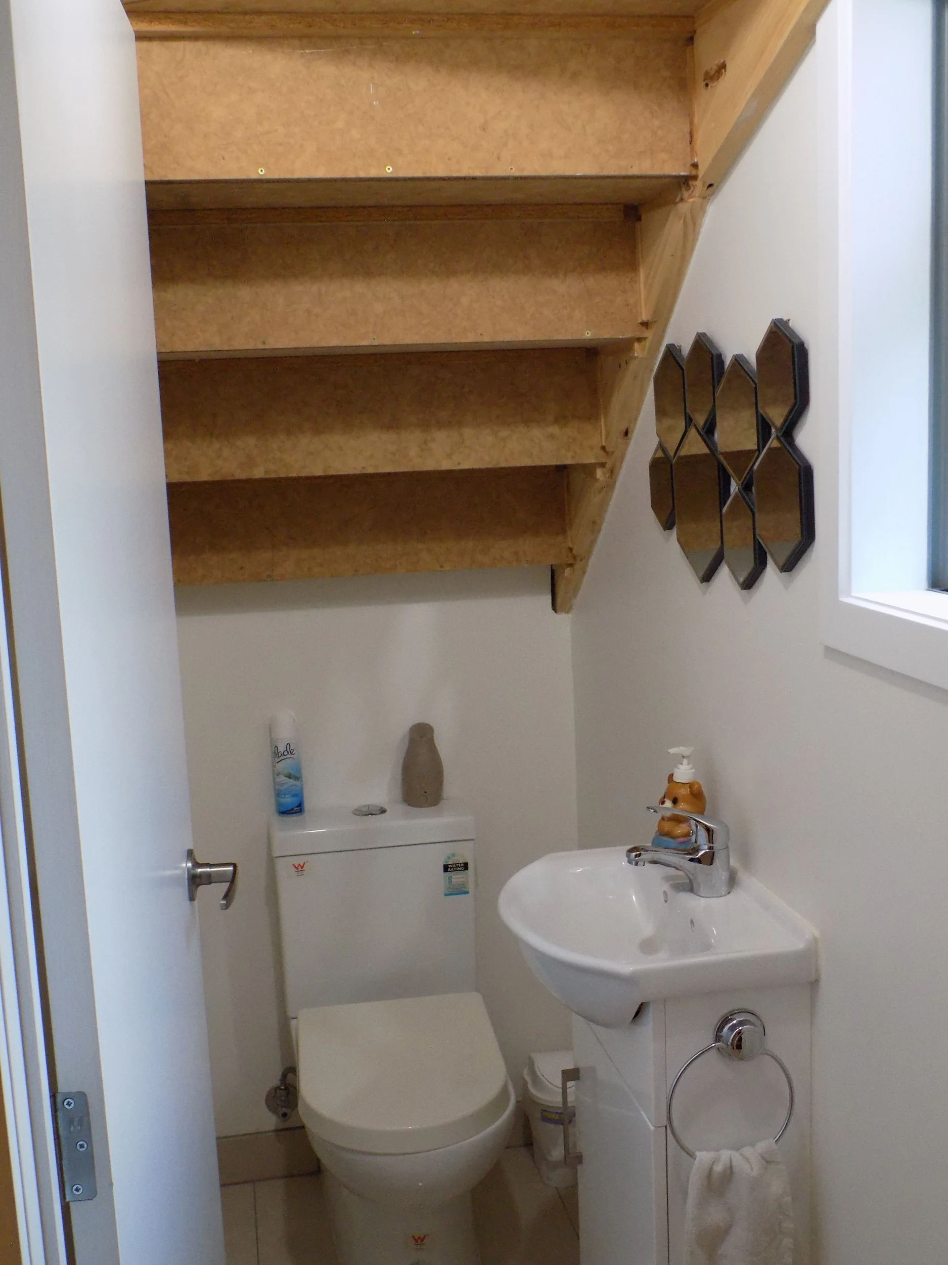 New dwelling toilet under stairs