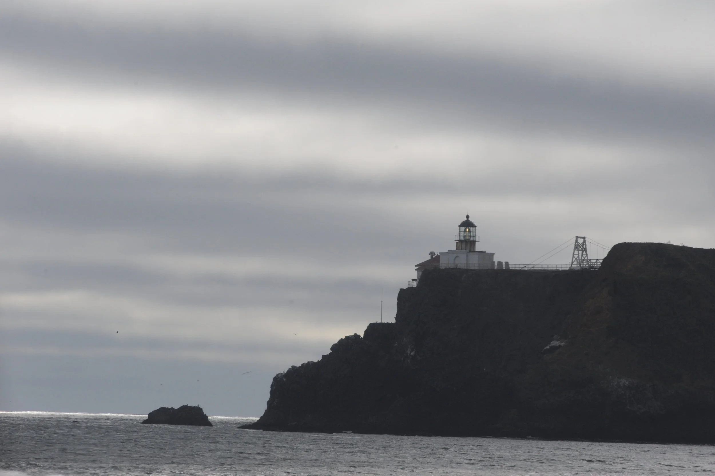 Fog creeping in behind Point Bonita. 