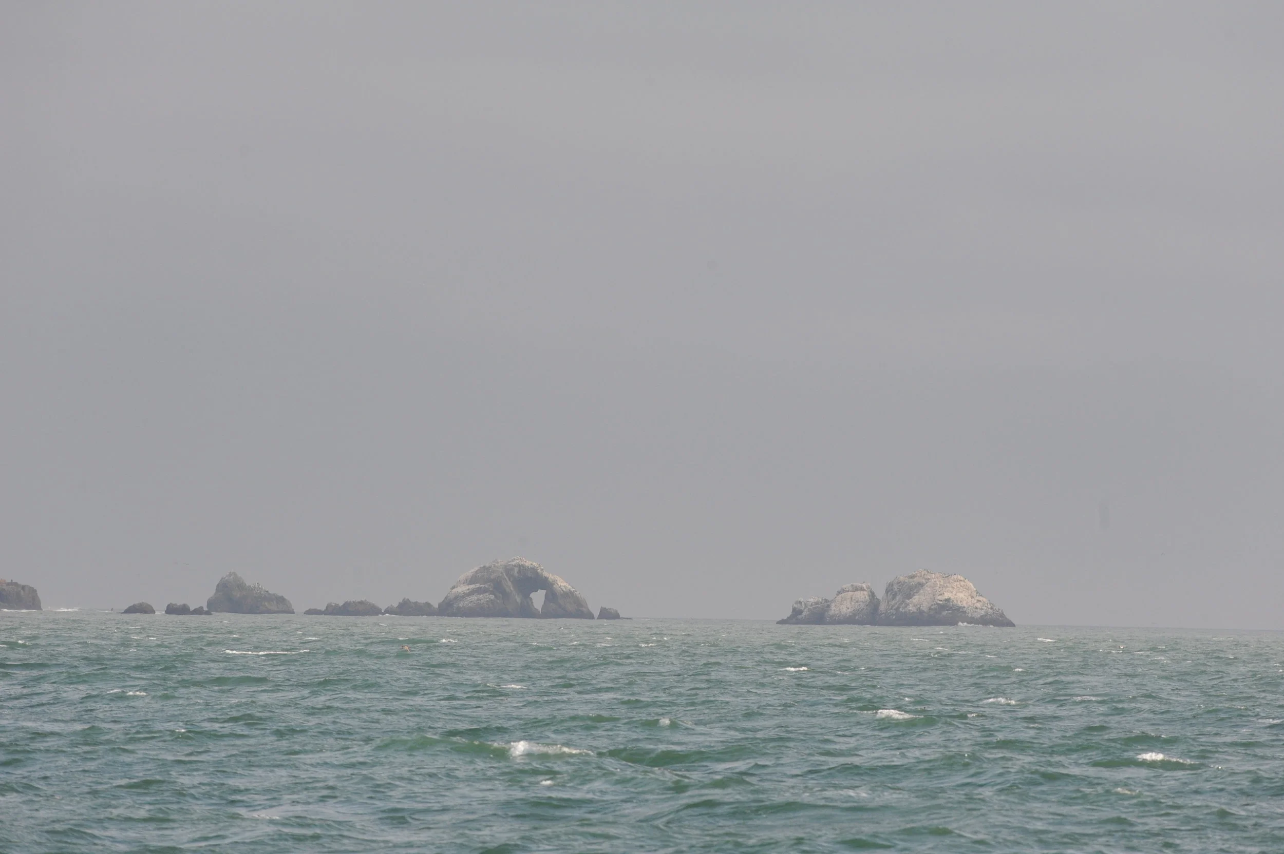Fog moving in from outside the strait.