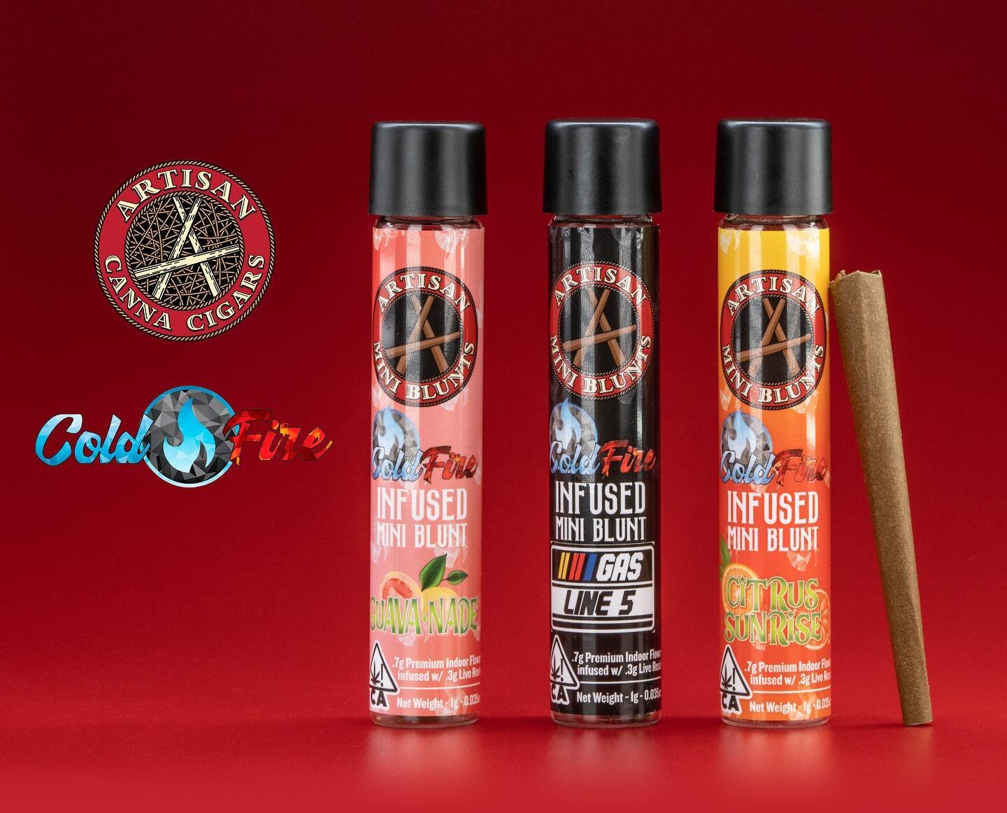These new @coldfireextractzs Infused Mini Blunts go nuts! #GuavaNade #GasLine5 &amp; #CitrusSunrise.