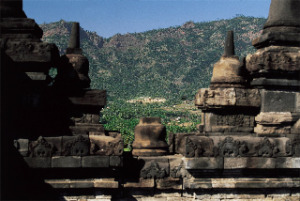A view of Amanjiwo from Borobodur