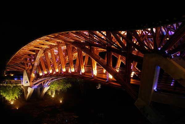 Bamboo Bridge at Crosswaters Ecolodge, China.