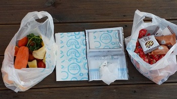 PicknBin packs 5 wet wipes & five bags in a neat little kit. 