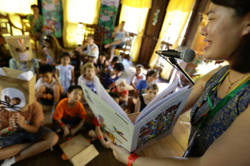 Reading, not just rhythm, entertained children at the Rainforest World Music Festival 2016