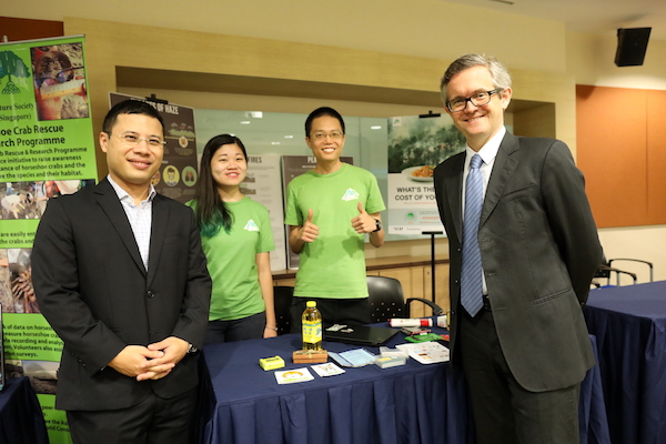 NGOs such as PM Haze shared highlights of their activism at the conference. Here, Minister Desmond Lee (far left) and Prof Simon Chesterman, Dean of NUS Faculty of Law. 